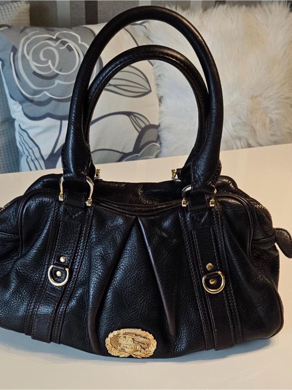 Authentic Burberry Ashbury Black Leather Bag
